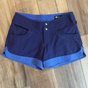 Kuhl Nylon Board Shorts Hiking‎ Outdoor Purple Blue Zip Pockets size 4